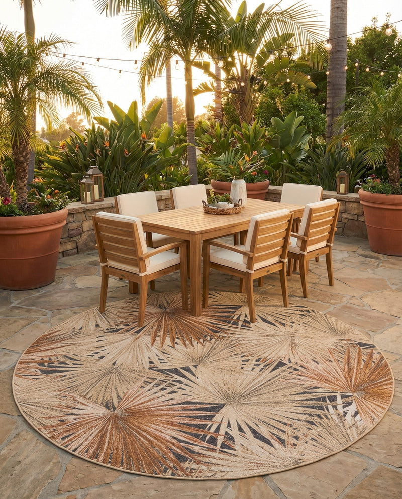 Seaside Blooms Collection Area Rug -  Avalon Round Multi  lifestyle 47