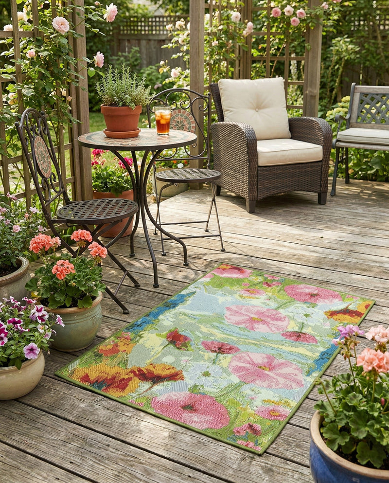 Seaside Blooms Collection Area Rug -  Amalfi Rectangle Multi  lifestyle 8