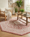 Tribal Terrace Treasures Collection Area Rug -  Incan Isle (Rust Red) Octagon Rust Red  lifestyle 35