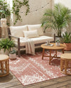 Desert Nomad Terrace Collection Area Rug - Sahara (Rust Red) Square Rust Red  lifestyle 13