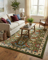 Tabriz Tapestry Collection Area Rug - Sahand (Green) Rectangle Green  lifestyle 10