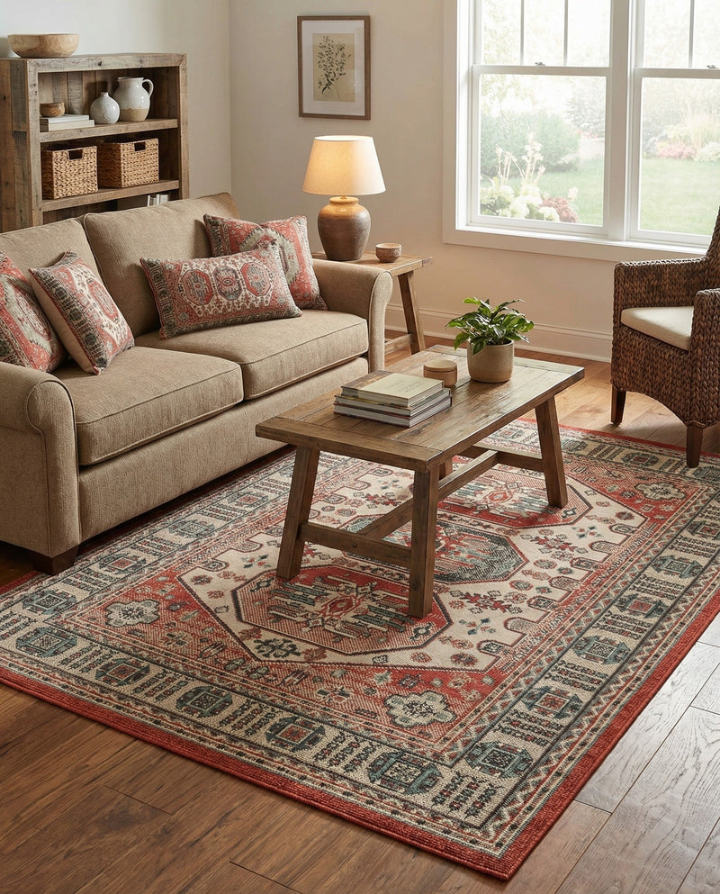 Patio Heritage Collection Area Rug - Veranda Rectangle Multi  lifestyle 9