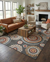 Seaside Blooms Collection Area Rug -  Eden Rectangle Black  lifestyle 23