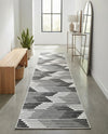 Urban Terrace Collection Area Rug -  Bronx Runner Black and White  lifestyle 80