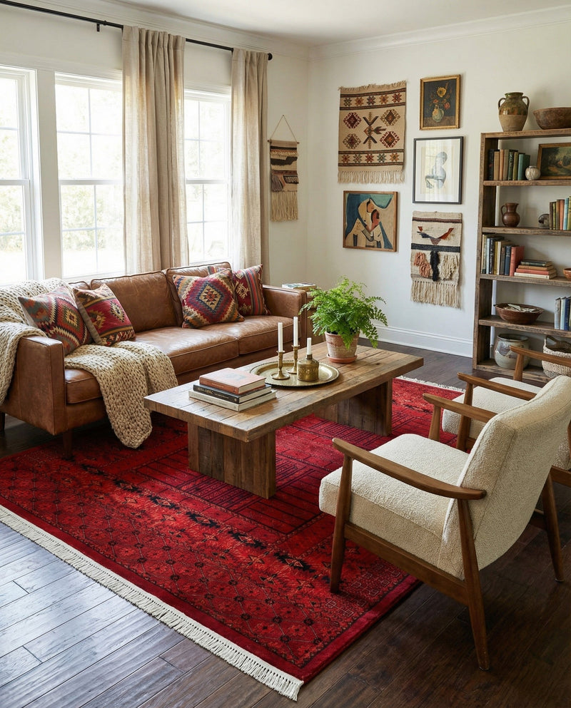 Samarkand Elegance Collection Area Rug -  Ark Rectangle Red  lifestyle 5