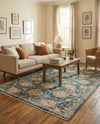 Seville Stripes Collection Area Rug -  Cordoba (Blue) Rectangle Blue  lifestyle 10
