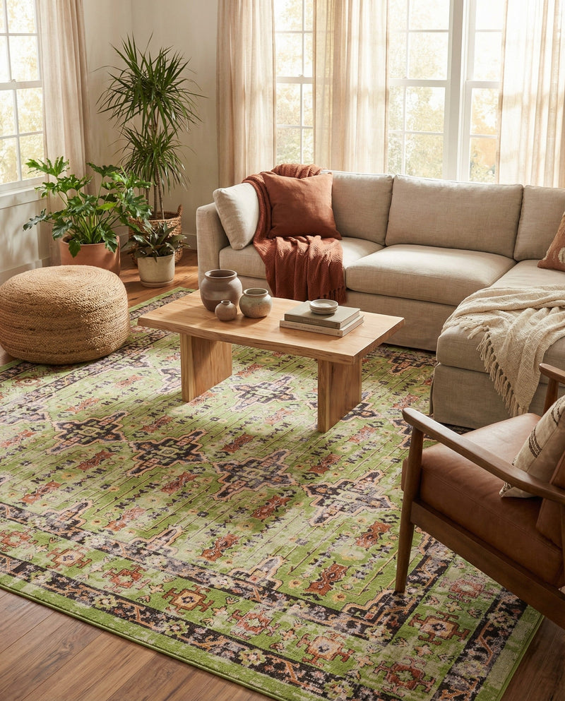 Geneva Terrace Collection Area Rug -  Nyon Rectangle Green  lifestyle 9