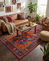 Caribbean Cove Collection Area Rug -  Mustique Rectangle Fuchsia  lifestyle 32