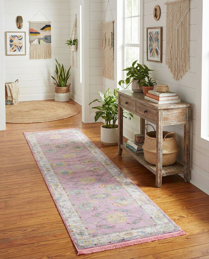 Arcadia Rugs Collection Area Rug - Eden (Pink) Runner Pink  lifestyle 47