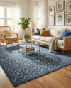Garden Lattice Charm Collection Area Rug - Arbor (Navy Blue) Rectangle Navy Blue  lifestyle 4