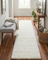 Cozy Comfort Shag Collection Area Rug - Haven (White) Runner White  lifestyle 46