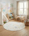 Wonder Tykes Collection Area Rug -  Abstracta Round Ivory  lifestyle 28
