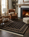 Samarkand Elegance Collection Area Rug -  Margilan (Dark Green) Rectangle Dark Green  lifestyle 4