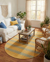 Urban Oasis Rugs Collection Area Rug -  District (Yellow and Aqua) Oval Yellow and Aqua  lifestyle 45