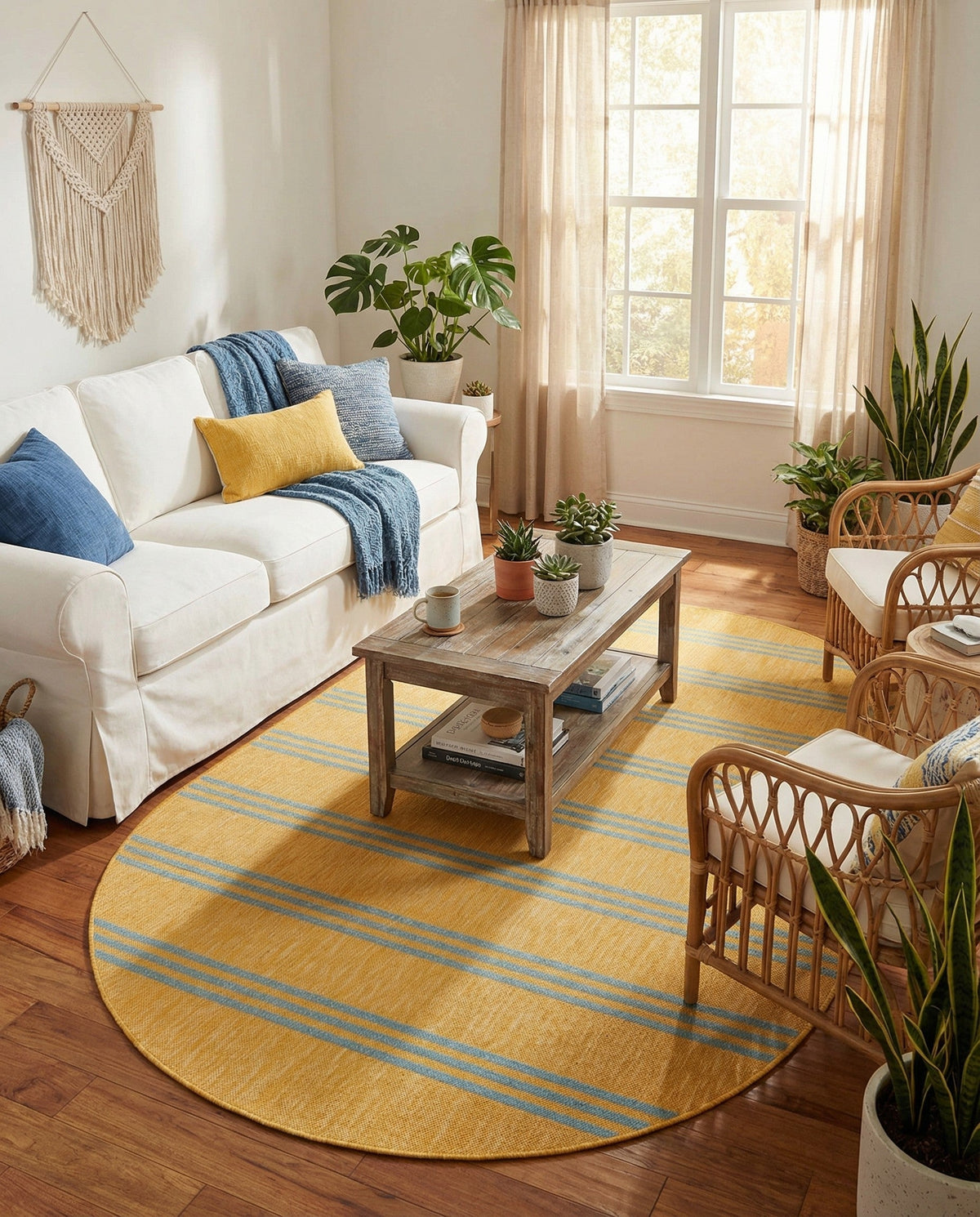 Urban Oasis Rugs Collection Area Rug -  District (Yellow and Aqua) Oval Yellow and Aqua  lifestyle 45