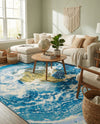 Urban Terrace Collection Area Rug -  Pergola Rectangle Blue  lifestyle 18
