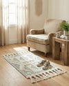 Sonoran Collection Area Rug - BellRock Rectangle Aquamarine and White  lifestyle 26