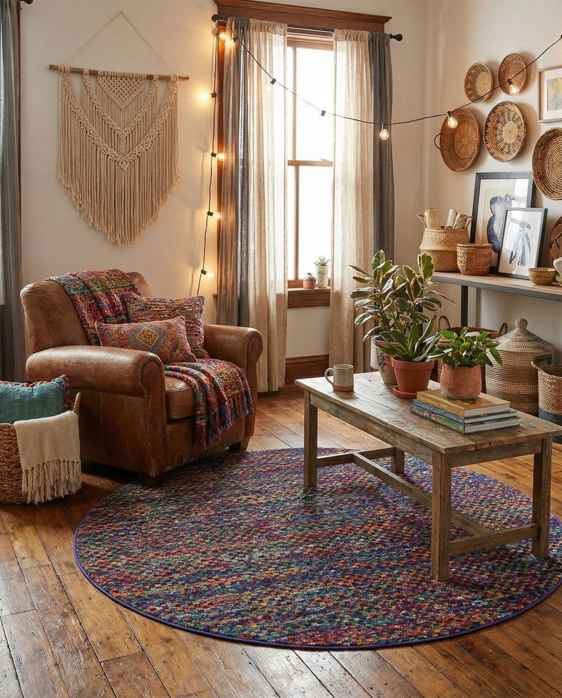 Caribbean Cove Collection Area Rug -  Mayreau Round Multi  lifestyle 22