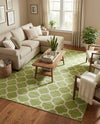 Lattice Gardens Collection Area Rug -  Bloomfield (Light Green) Rectangle Light Green  lifestyle 7