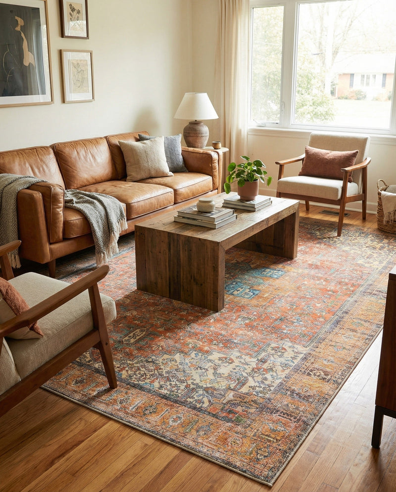 Heritage Elegance Collection Area Rug -  Windsor (Rust Red) Rectangle Rust Red  lifestyle 20