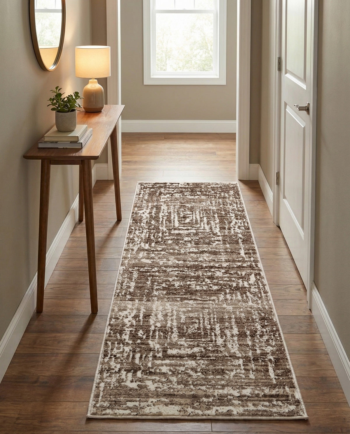 Sanctuary Retreat Collection Area Rug -  Asylum Runner Chocolate Brown  lifestyle 91