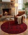 Samarkand Elegance Collection Area Rug -  Fergana Round Red  lifestyle 63