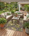 Seaside Blooms Collection Area Rug -  Lotus Rectangle Green  lifestyle 7