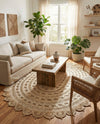 Woven Seaside Jute Collection Area Rug - Coastalhaven (Ivory) Oval Ivory  lifestyle 35