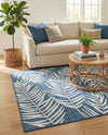 Seaside Blooms Collection Area Rug - Verdure (Blue) Rectangle Blue  lifestyle 6