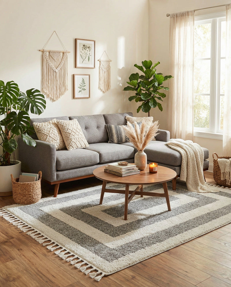 Sahara Chic Collection Area Rug -  Casablanca Rectangle Gray  lifestyle 37