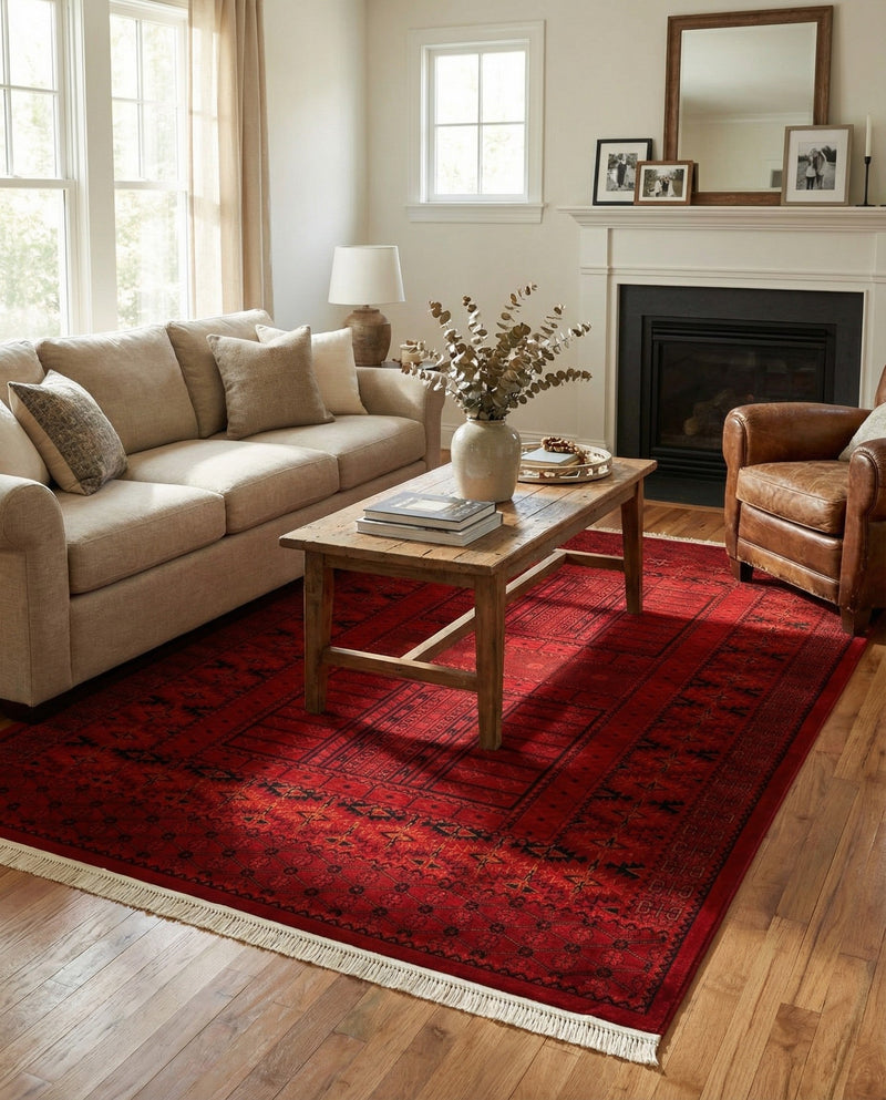 Samarkand Elegance Collection Area Rug -  Ark Rectangle Red  lifestyle 8