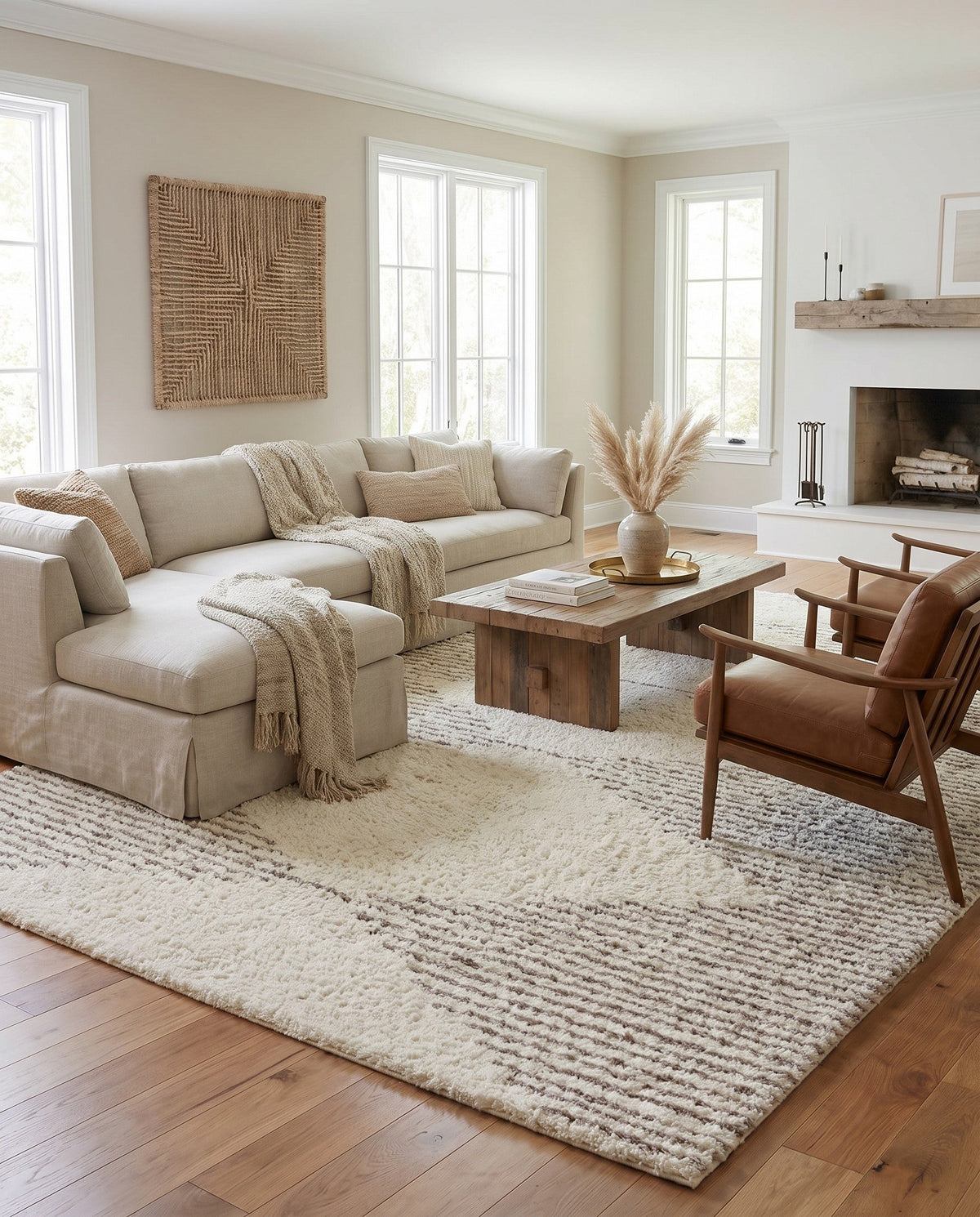 Eternal Plush Oasis Collection Area Rug -  Bliss Rectangle Pearl and Khaki  lifestyle 47