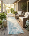 Patio Heritage Collection Area Rug -  Lafayette (Aqua) Runner Aqua  lifestyle 53