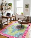 Heritage Elegance Collection Area Rug -  Winterthur (Green) Rectangle Green  lifestyle 8