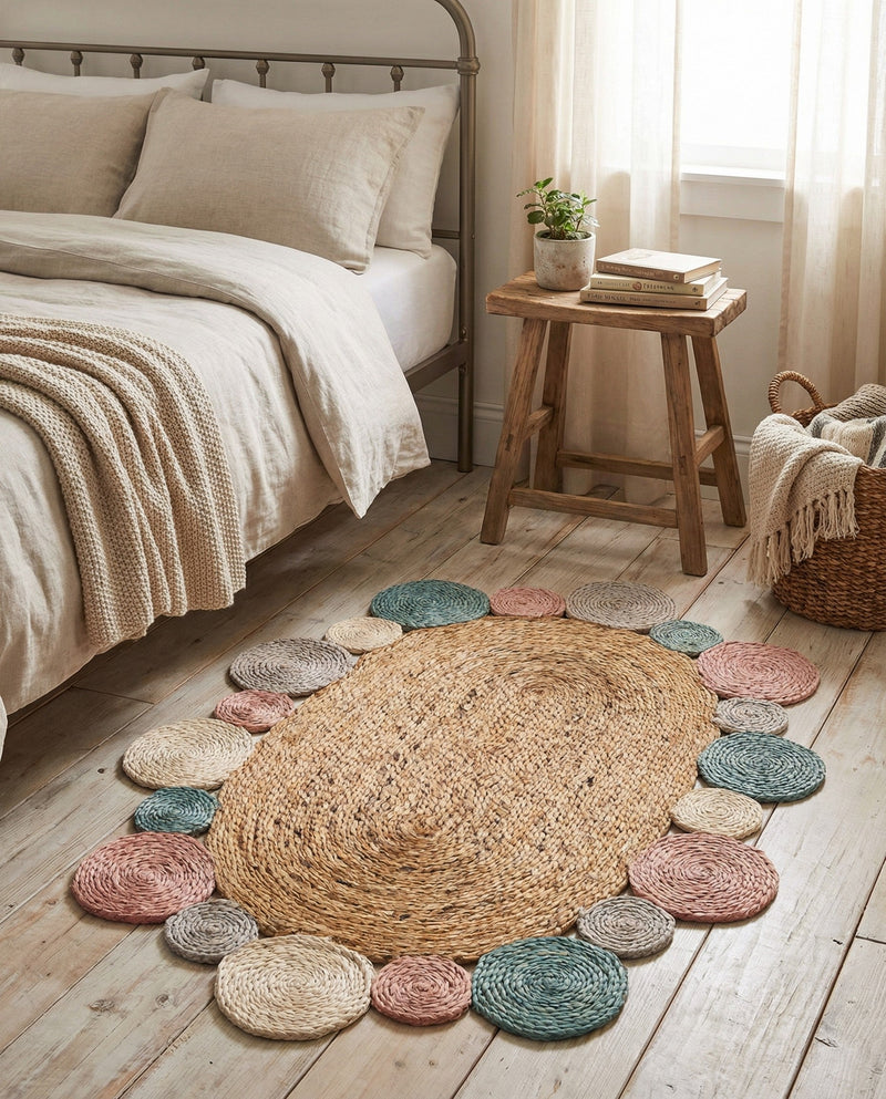 Woven Seaside Jute Collection Area Rug - Sienna Oval Multi  lifestyle 10