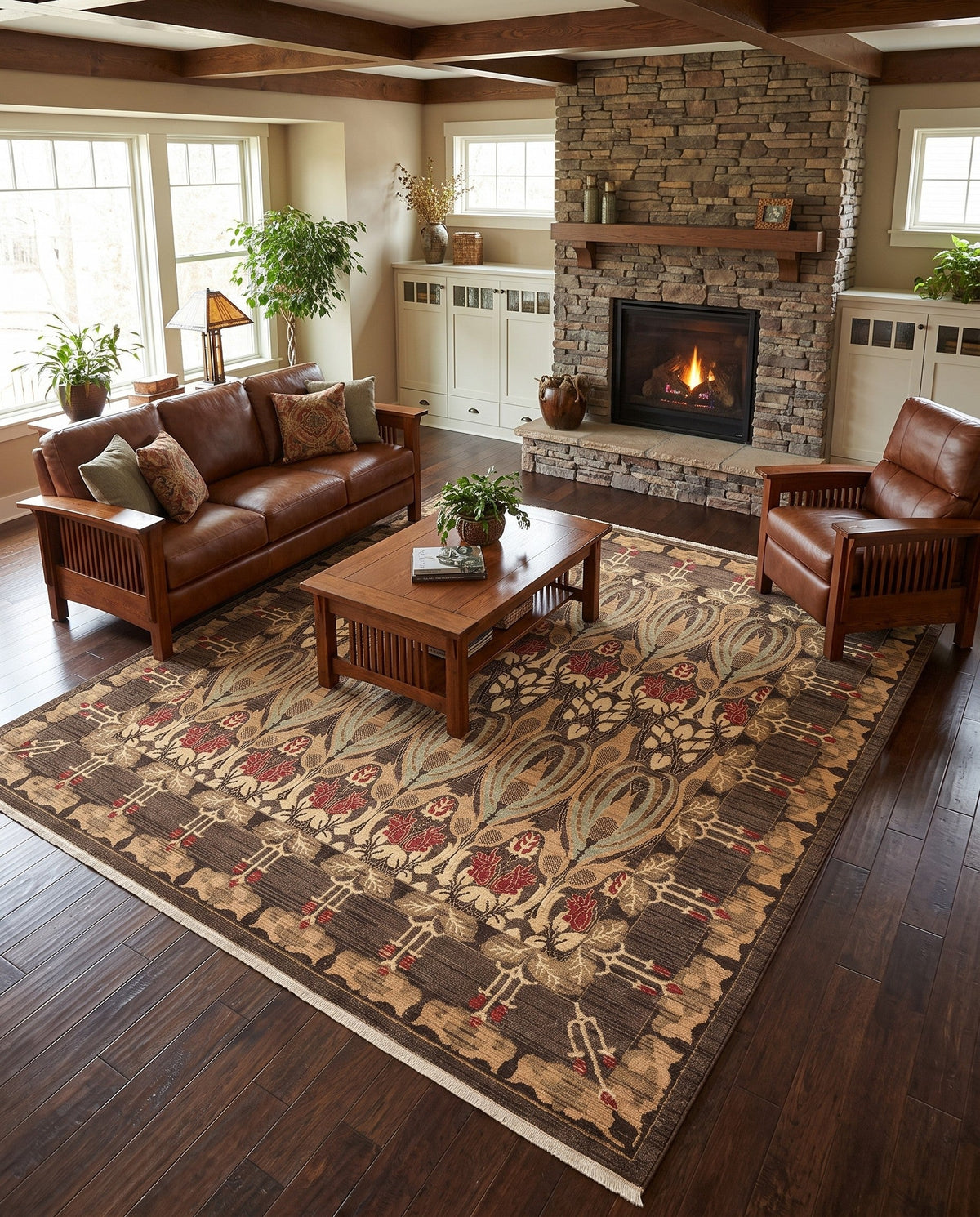 Chelsea Elegance Collection Area Rug -  Brompton (Brown) Square Brown  lifestyle 136