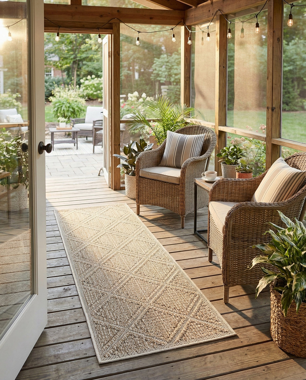 Savannah Pergola Collection Area Rug -  Eden Runner Khaki  lifestyle 136