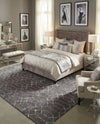 Hollywood Luxe Collection Area Rug - Sunset (Gray Silver) Rectangle Gray Silver  lifestyle 6