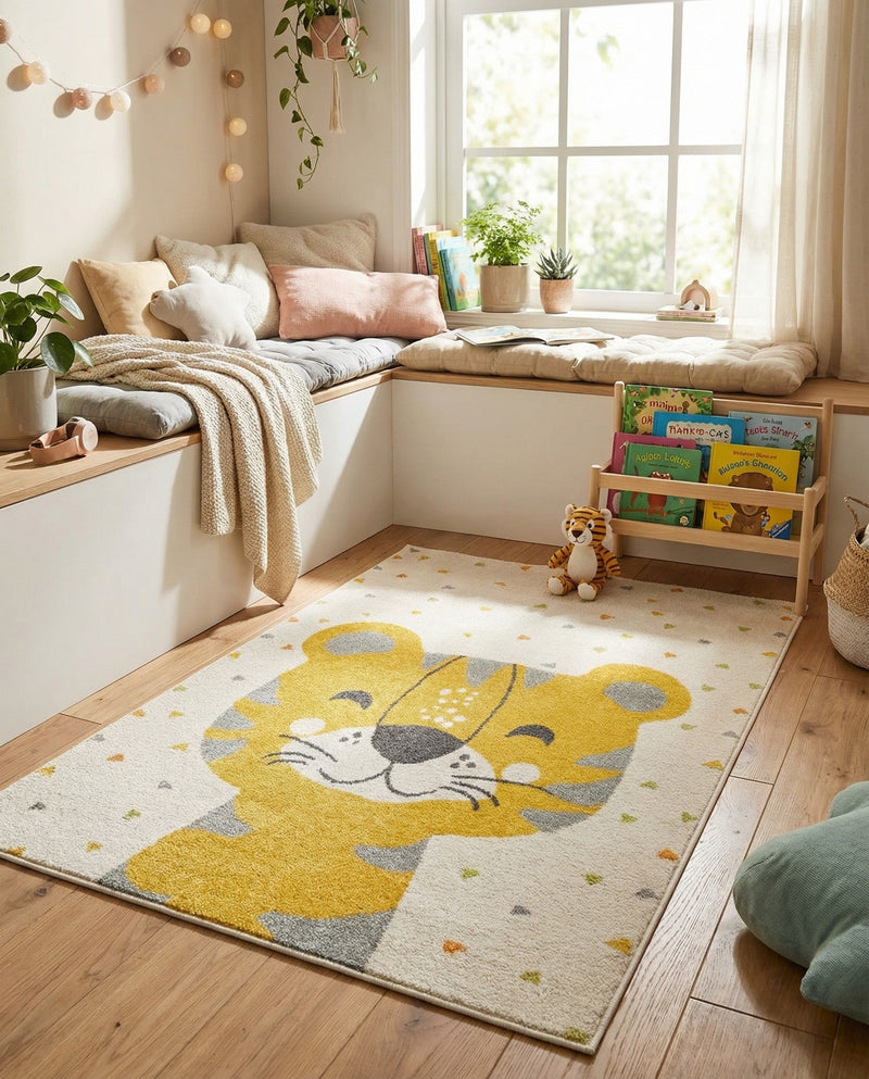Wonder Tykes Collection Area Rug -  Rainbow Rectangle Ivory  lifestyle 8