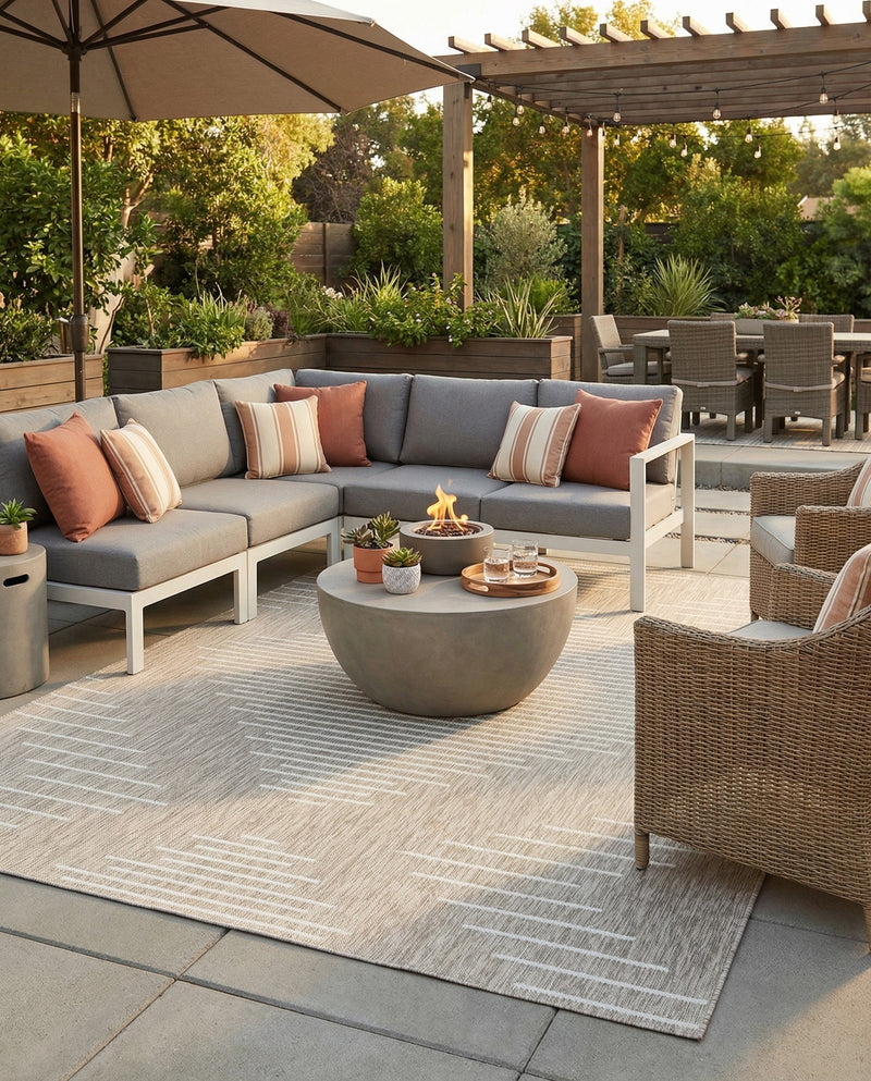 Urban Terrace Collection Area Rug -  Chelsea (Gray) Rectangle Gray  lifestyle 18