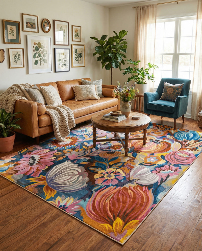 Meadow Breeze Collection Area Rug -  Daffodil Rectangle Multi  lifestyle 9