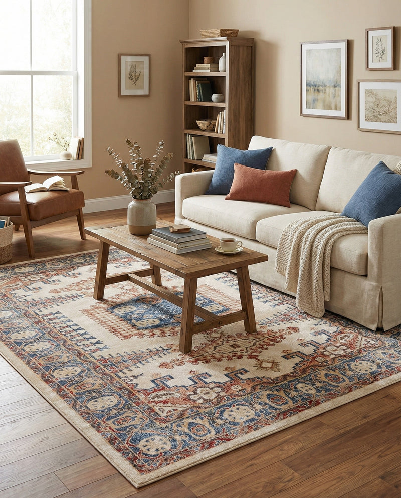 Eden Oasis Collection Area Rug -  Refuge (Cream) Rectangle Cream  lifestyle 4