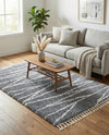Tranquil Tides Shag Collection Area Rug -  Frost Rectangle Gray  lifestyle 8