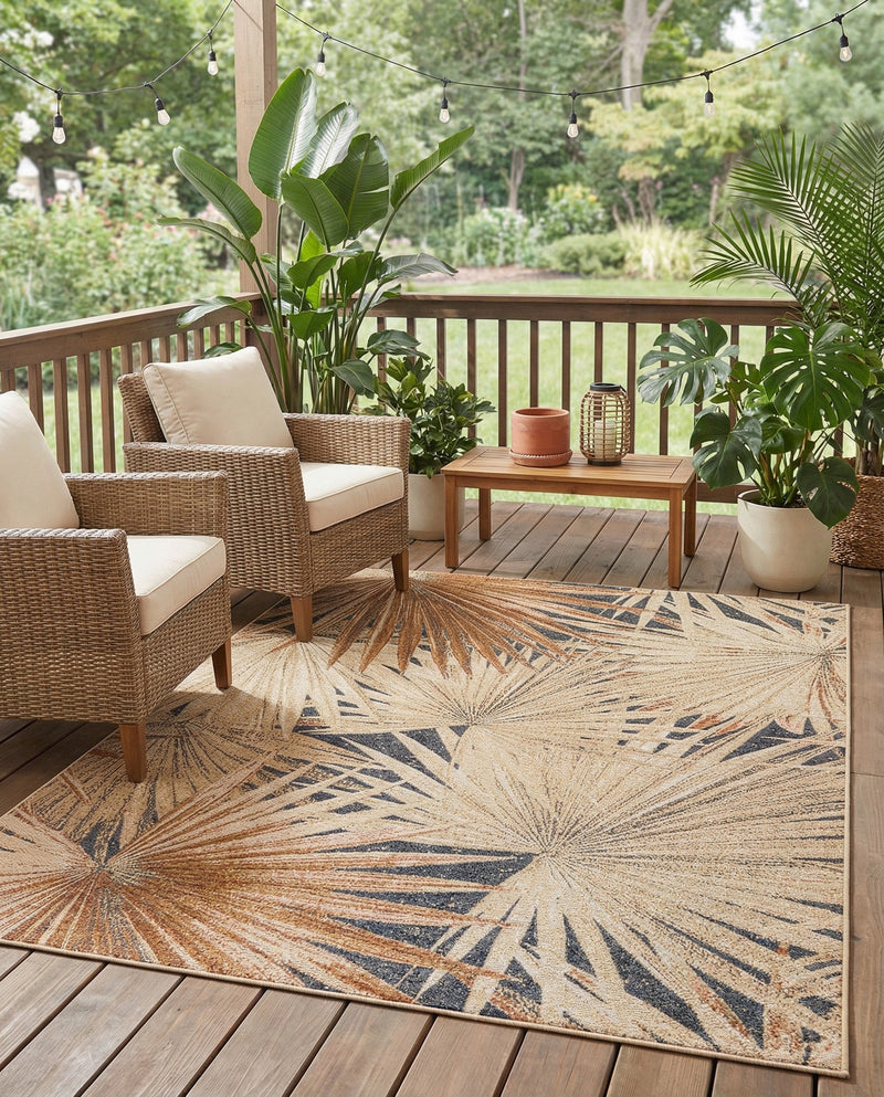 Seaside Blooms Collection Area Rug -  Avalon Rectangle Multi  lifestyle 5