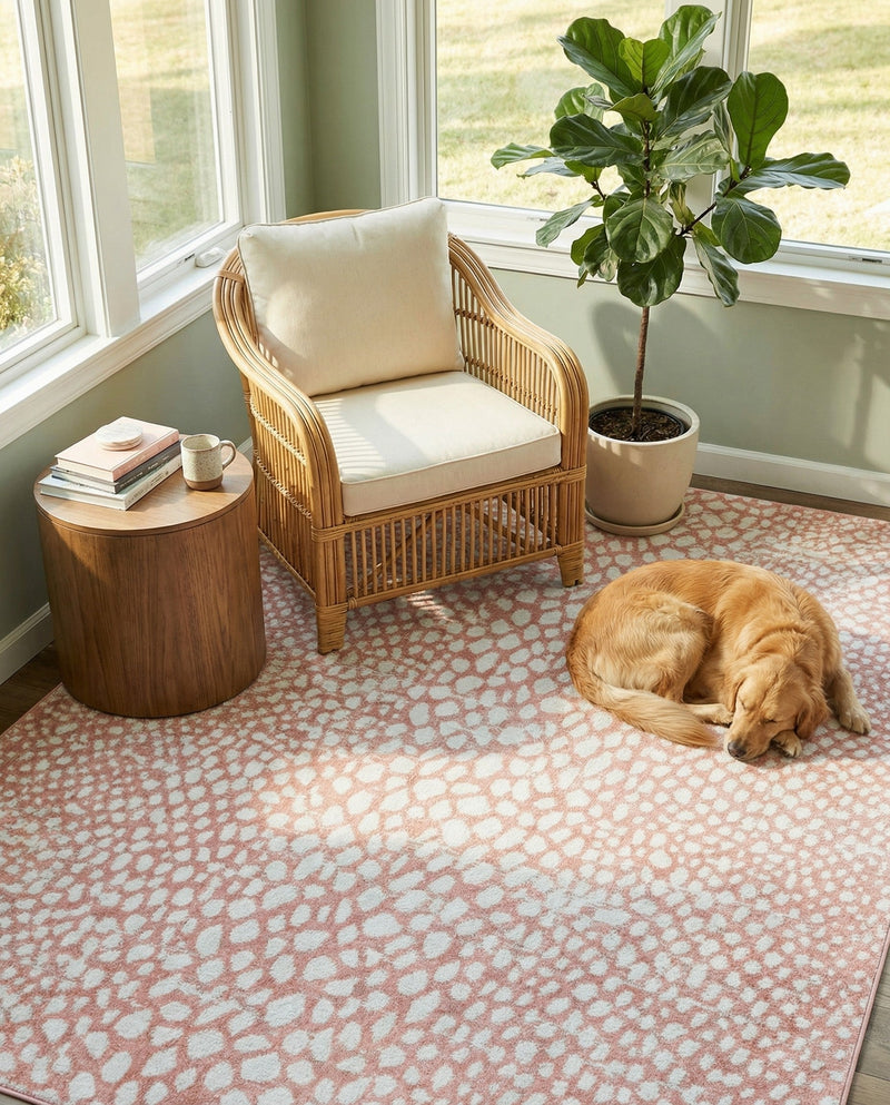 Aegean Elegance Washables Collection Area Rug -  Mykonos Rectangle Rose Pink  lifestyle 8
