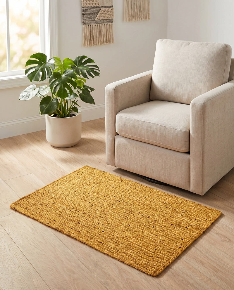 Woven Seaside Jute Collection Area Rug - Savannah (Yellow) Rectangle Yellow  lifestyle 30