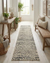 Marrakech Mosaic Collection Area Rug -  Tangier Runner Black and White  lifestyle 51