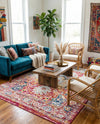 Parisian Elegance Collection Area Rug - Versailles (Pink Gray) Rectangle Pink Gray  lifestyle 13
