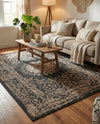 Patio Heritage Collection Area Rug -  Lafayette (Black) Rectangle Black  lifestyle 3