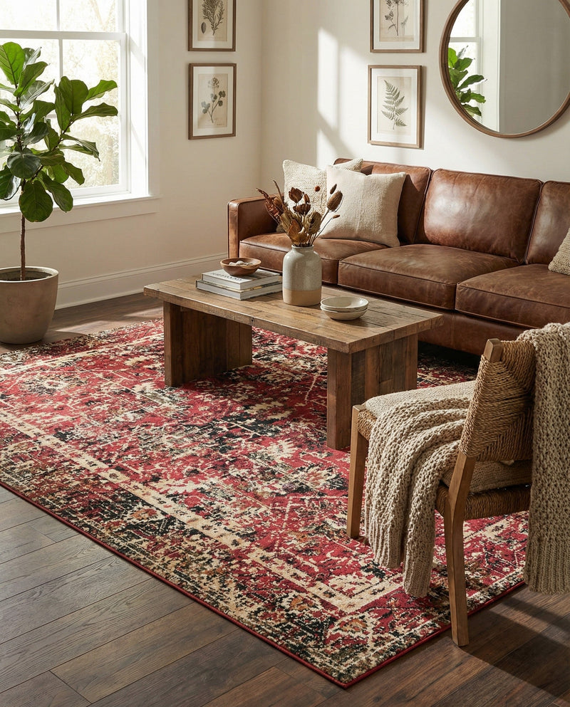 Neptune Elegance Collection Area Rug -  Galatea (Burgundy) Rectangle Burgundy  lifestyle 5